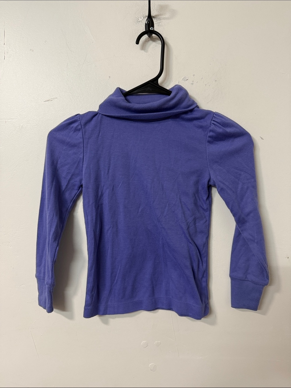 Girls' Cozy Purple Long-Sleeve Turtleneck Top 90’s